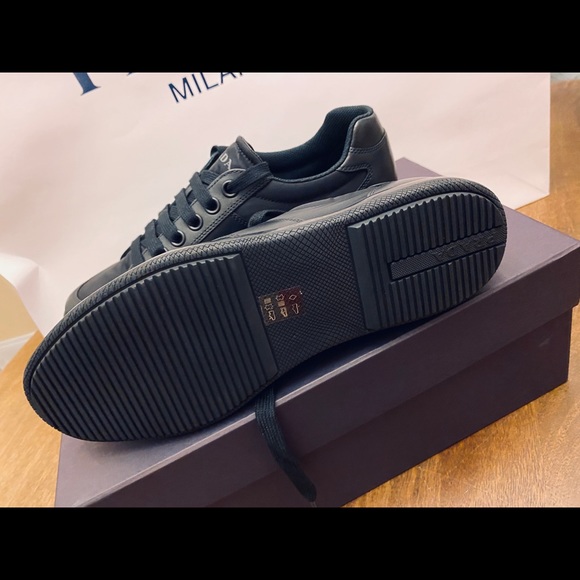 Prada Men's Nylon Leather Sneaker, Black 4E2845 - Picture 8 of 12